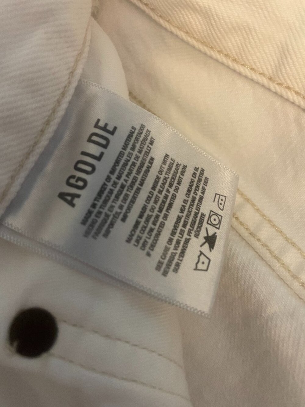 Agolde Parker Shorts Panna Cotta (White) 27 - Picture 7 of 7